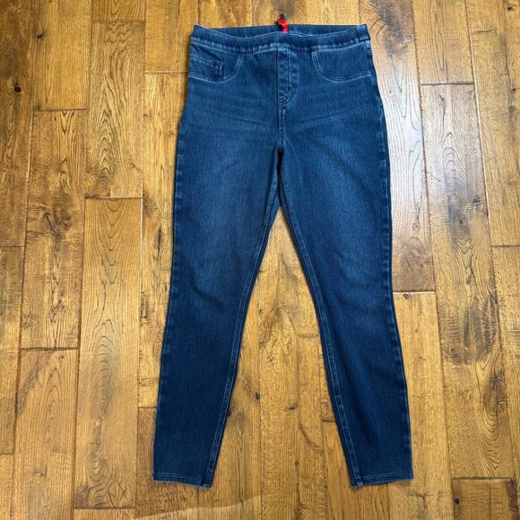 SPANX Denim - SPANX Dark Wash Pull On Slim High Rise Skinny Ankle Jegging Jeans Women's Large